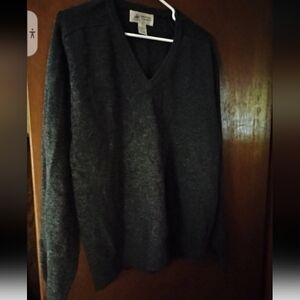 Classic V-Neck Sweater in Charcoal Gray